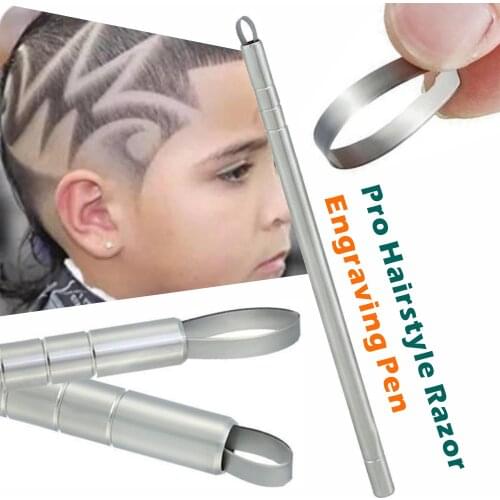 1 Pen with 10 Blades Hairstyle Engraved Pen+10Pcs Blades Hair Styling Hair Trimmers Eyebrows Shaving Salon DIY Hairstyle Fashion