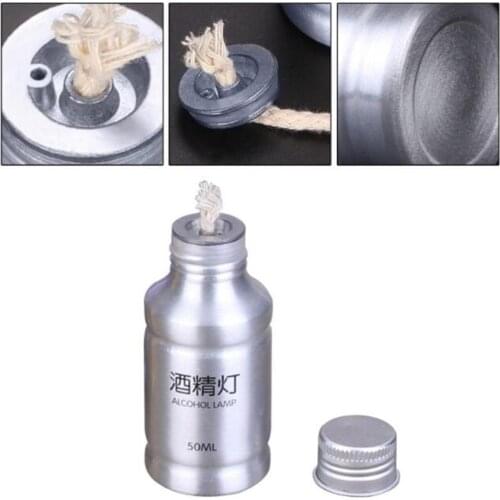 1Pc 50ml Alcohol Burner Lamp Alcohol Liquid Heating Aluminum Stoves for Outdoor Camping Lab Equipment Supplies Tool