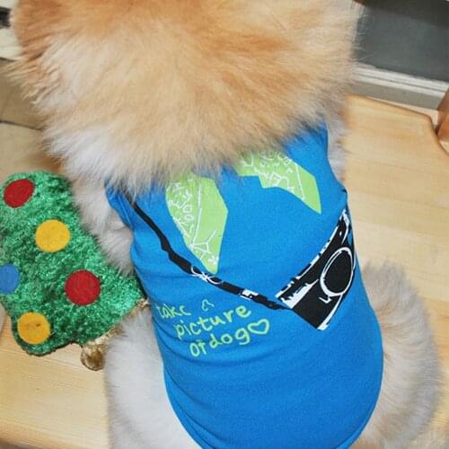 Puppy Cat Jacket Color Cartoon Camera Dog Pet Clothes Teddy Schnauzer Sweatshirt Puppy T-shirt Cotton Comfort Elasticity 1 Pcs