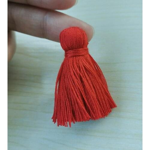 10pcs Red/Yellow/Green/Blue Cotton 4cm Tassels For DIY Jewelry Making