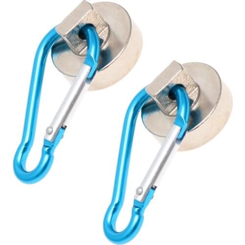 2 Pcs Magnetic Hooks 22kg Heavy Duty Hanging Hook Magnet Hanger For Climbing Kitchen Garage Carabiner Hook
