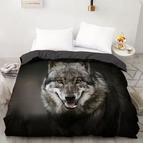 3D HD Digital Printing Custom Duvet Cover,Comforter/Quilt/Blanket case Queen King Bedding,Bedclothes Animal Ferocious wolf