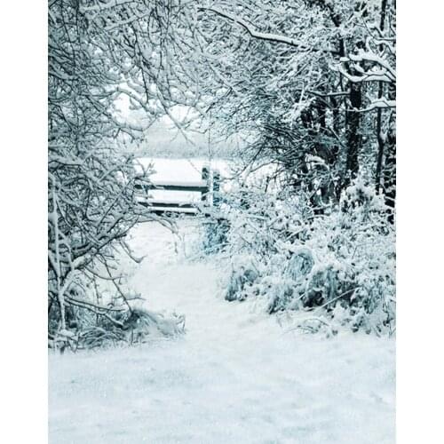 5x7ft Snow Winter Tree Photography Backdrops Photo Props Studio Background