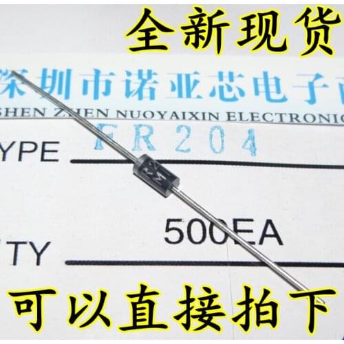 Free Shipping 1000PCS Diode FR204 DO-15 Super Fast Recovery Rectifiers 2A/400V