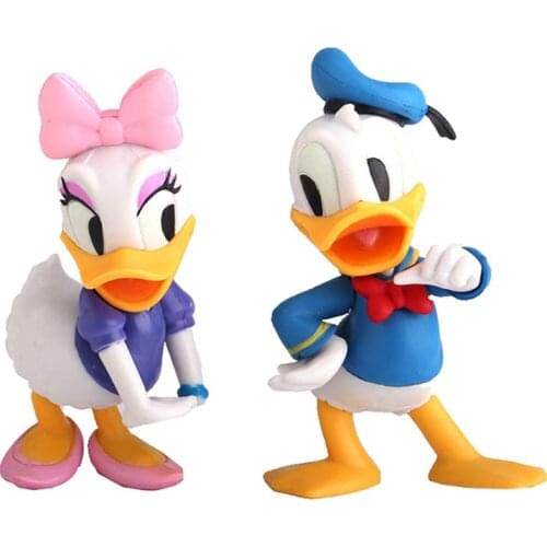 Disney Donald Duck Daisy Lovers Model Collectors Action Figure Set With Magic Clip Dress Toys For Kid Girl Cake Decor Xmas Gifts