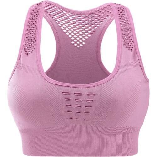 Hollow out breathable Impact Padded Yoga Bra Shock-proof Quick dry Athletic Running Fitness Sports yoga bra vest top