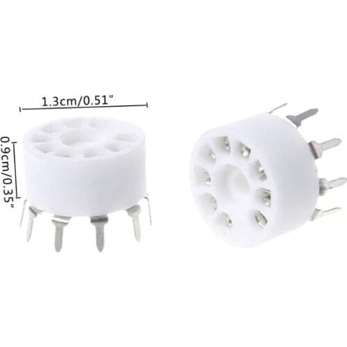 10pcs 9-pin Outlet Electronic Tube Ceramic Sockets Gold Plated Tube Holder Audio Accessories