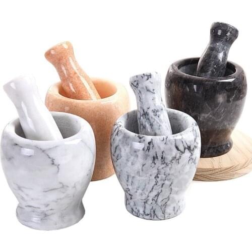 Creative Natural Stone Garlic Press Crusher Masher Mortar Pestle Set Manual Herbs Mill Kitchen Chopper Grain Spice Pepper Ginder