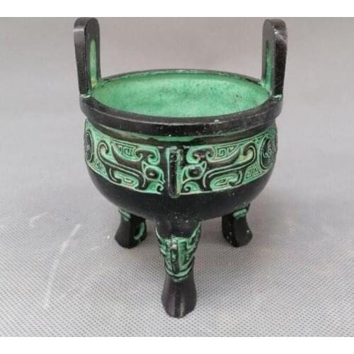 China bronze Round shape tripod crafts statue