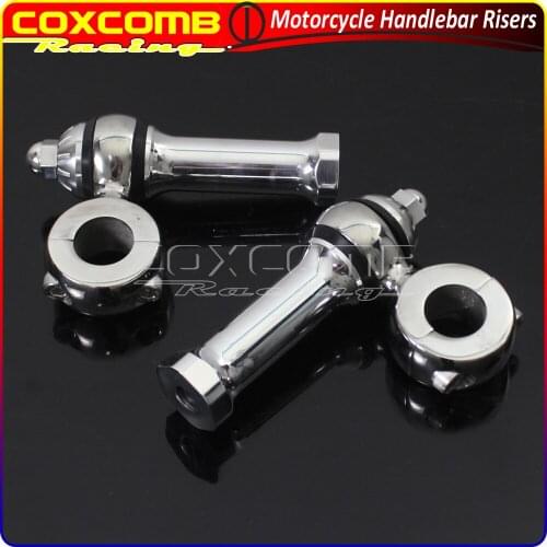 Motorcycle Old School 1" 22mm/25mm Handlebar Riser Flanders Style Polish Handle Bar Clamps For Harley Touring Dyna Sportster