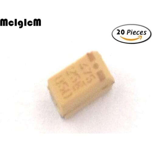 MCIGICM 20pcs A 3216 4.7uF 25V SMD tantalum capacitor