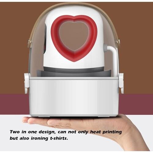 Mini Heat Press Machine Heart-shaped Novel Digital Sublimation Transfer Printing Machine for T-shirts Cloth Transfering Ironing