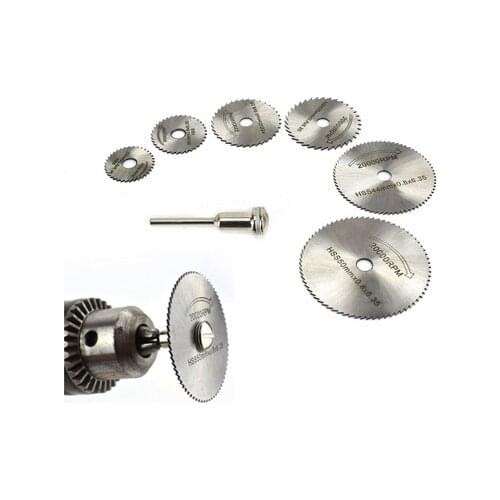 Woodworking HSS Rotary Tool Circular Saw Blades Set Fits Dremel 1/8" Mandrel Cutting Disc for Wood Carving 6pcs/set