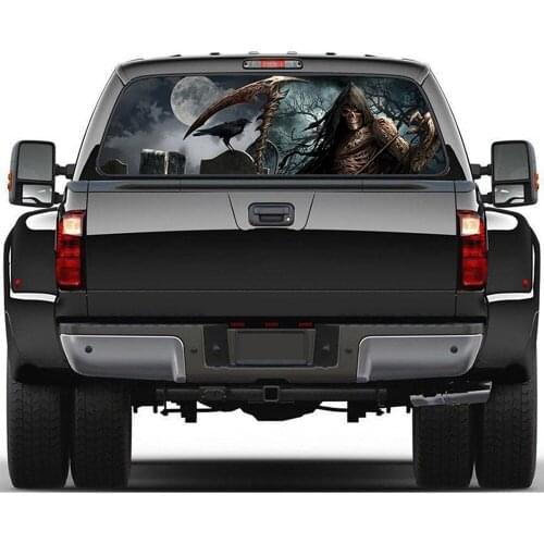 Car Styling Rear Window Sticker Grim Reaper Cemetery Graphic Decal Car Sticker 168x74cm 135x36cm for Car SUV Truck