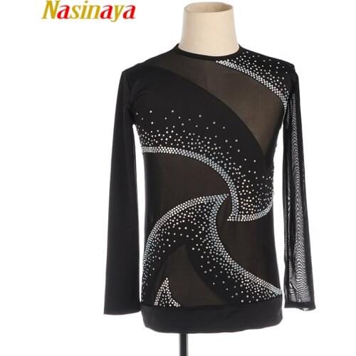 Nasinaya Boys Man Figure Skating Performance Clothing Customized Competition Ice Skating Leotard Kids Gymnastic Mesh Translucent
