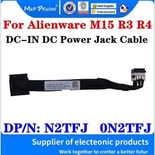New Original N2TFJ 0N2TFJ DC301016C00 For Dell Alienware M15 R3 M15 R4 FDQ51 Laptop DC IN Cable Power Input Jack With Wire Line