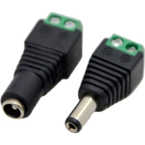 New DC Power Socket 5.5X2.1,5.5X2.5 mm 12V DC Power Interface Male And Female Plug Connector Special Wholesale Free Shipping