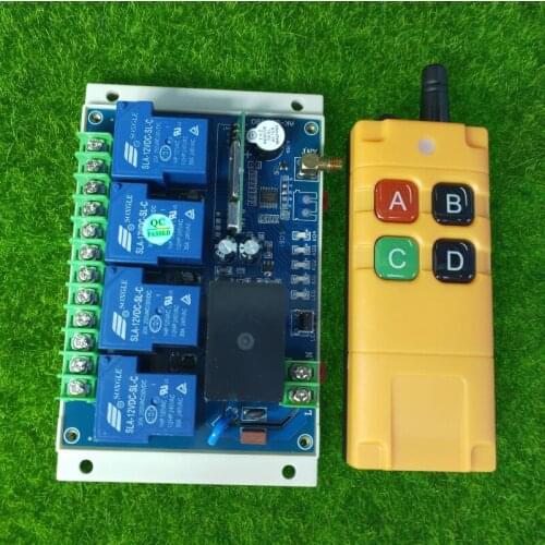 AC 220 V 250V 380V 4 CH 30A RF Wireless Remote Control switc Receiver Transmitter 30A relay power controller 433mhz 315mhz