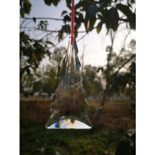 Top Quality Clear Crystal Christmas Tree Shape Pendant Vintage Home Decor Wedding Party Minia Turas Feng Shui Suncatcher Hanging
