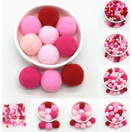 Mix Size Pompoms 8/10/15/20/25/30mm Pompones Fur Plush Fluffy Balls for Kids DIY Crafts Soft Home Sewing Garment Accessories 20g