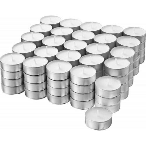 Premium White tea candles without any perfume round candle for tea-Tealight candle packs-White-Unscented