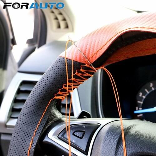 Anti-slip Car Steering Wheel Cover 38cm DIY Braid Needles And Thread Soft Artificial Leather Auto Car Steering Wheel Covers