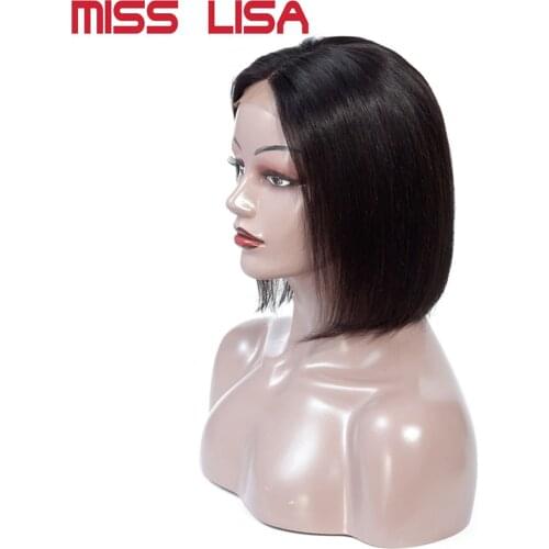Straight Short Bob Wigs Human Hair Wigs Lace Frontal Wig Straight Lace Front Wigs Miss Lisa Malaysian Lace Front Human Hair Wigs