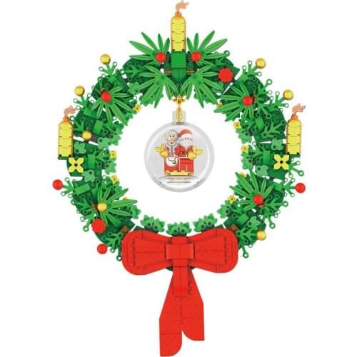 Christmas garland creative holiday gifts multi-form assembled model childrens educational DIY building blocks toys