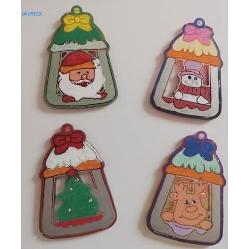 X7XB Christmas Keychain Epoxy Resin Silicone Mold with Hole Keyring Pendant Mold