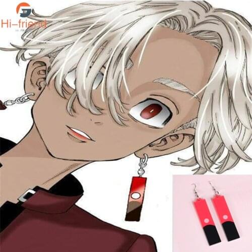 Tokyo Revengers Izana Kurokawa Earrings Anime Acrylic Cosplay Props Hanafuda Fashion Earring Keychain for Women Man Jewelry Gift