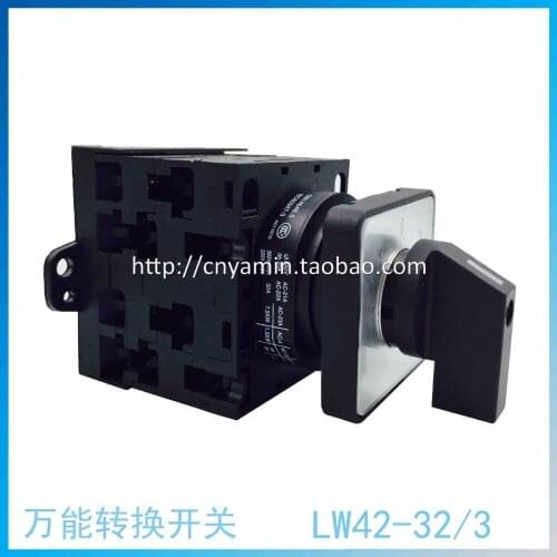 Universal Change-over Switch YMW42-32/3 Silver Point 3 Section 3 Archives 32A Rotating Black LW42