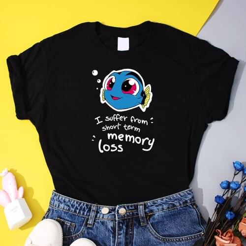 Finding Dory Nemo Women T Shirt Casual Comfort T-shirt Disney Cartoon Sea Fish Womens Clothes Summer Short Sleeve Lady Top Tee