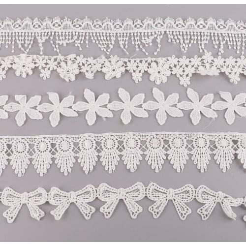 1yard/lot White Lace Ribbon Handmade Patchwork Material Embroidered Lace Trims Garment DIY Sewing Accessories