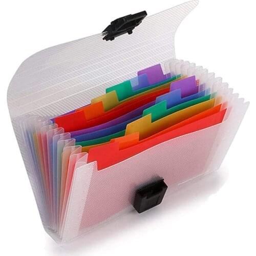 13 Pockets Accordion Receipt Organizer - A6 Mini Plastic Expanding Wallet for Bills Coupons Card Mini Expandable Portable Folder