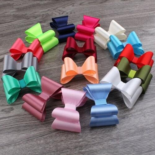 200pcs/lot 3.2" 16colors Newborn Luxe Hair Bows For Headbands/Hair Clips Super Hard PVC Satin Bow Artificial & Dried Flowers