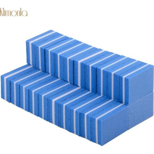 50PCS Double-sided Mini Nail Buffers Sanding Sponge Nail File Blue Grinding Polishing Buffers Nail Art Salon Tools Accessories