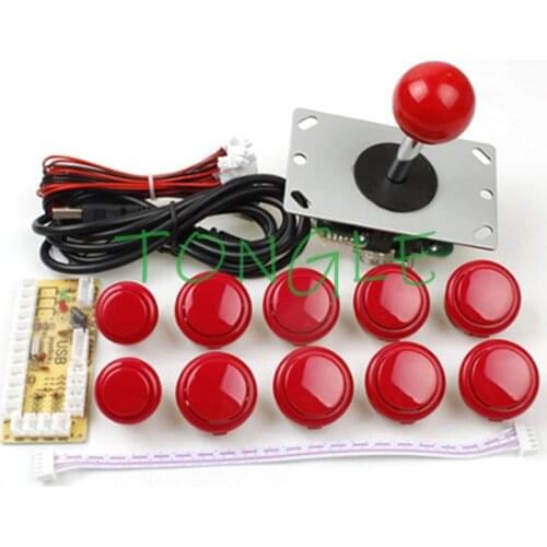 Arcade Joystick DIY Kit Zero Delay Arcade DIY Kit USB Encoder To PC PS3 Arcade Sanwa Joystick and Push Buttons For Arcade Mame