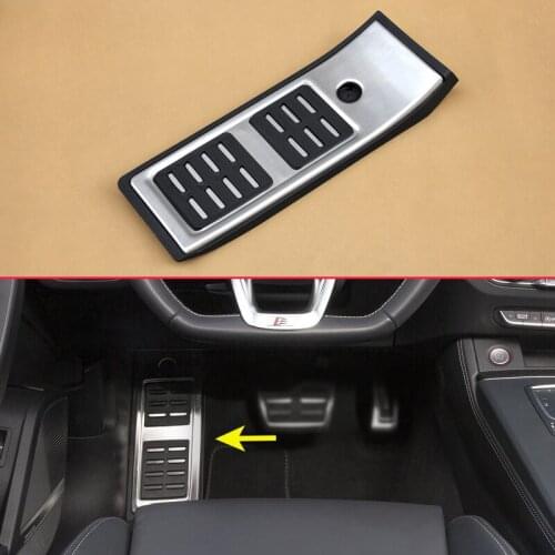 Car Pedal Non-Slip Footrest Cover Mat For 2017 2018 2019 Audi Q5 SQ5 FY 80B864777 No Drill Stainless Steel Overlay Accessories