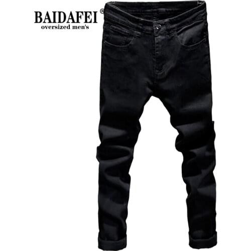 BAIDAFEI Mens Black Classic Jeans 2021 New Arrivals Fashion Retro Slim Small Straight Jeans for Men Casual Men Trousers