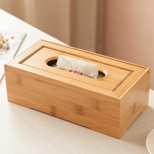 Brief modern tissue box bamboo pumping paper box bamboo tray home fashion home storage bamboo rural room seat type tissue case