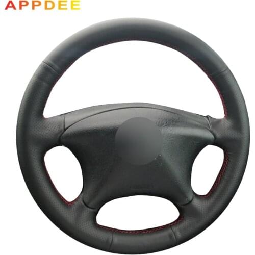 Handsewing Black Artificial Leather Steering Wheel Covers for Citroen Xsara Picasso 2001-2010 Berlingo 2003-2008 C5 2001-2006