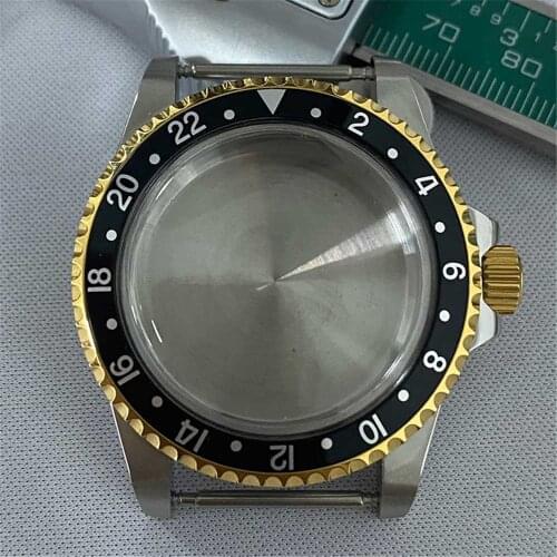 Golden Retro Shell Stainless Steel 39.5mm watch case for NH35/NH36 3316L watch case back movement Mens watches Repair Part