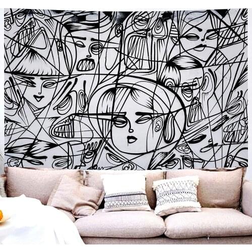 True Feeling Black And White Aesthetic Tapestry Home Decor For Bedroom