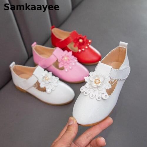 0-15y Children Leather Shoes Kids Shoes Spring Autumn Baby Girls Flats Princess Diamond Flower Soft Bottom Toddler Footwear s21