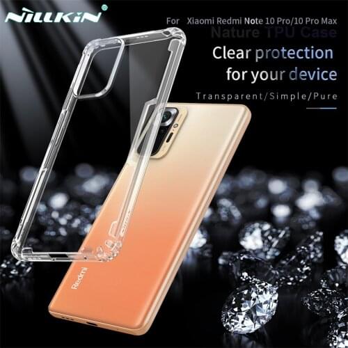 For Xiaomi Redmi Note 10 Pro 10 10S 4G 5G Case Nillkin Nature Transparent Clear Soft Silicon TPU Back Cover For Note10 Pro Max