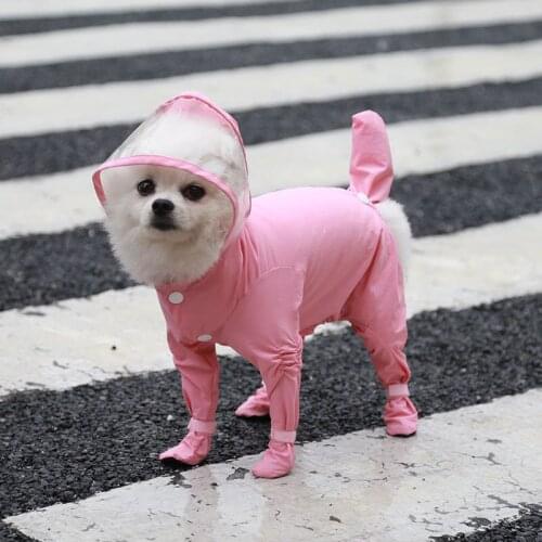 Dog Raincoat Waterproof Clothing Rain Jacket with Dog Shoes Outfit Garment Yorkshire Pomeranian Bichon Poodle Schnauzer Clothes