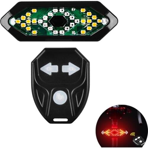 5 Modes Smart Bike Cycling Tail Light with Turn Signal Electric Horn Remote Control USB Rechargeable Taillight Rear Safety Lamp