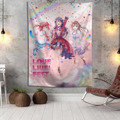 Hot Sale Custom Anime Love Live! Printed Tapestry Background Decorative Tapestry Various Sizes Wall Hanging Decor
