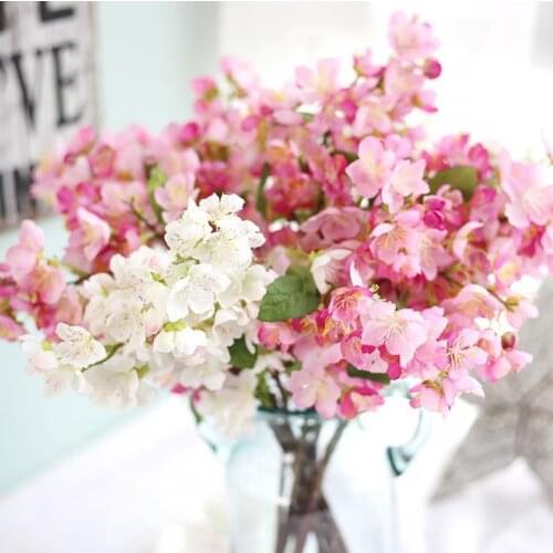 Artificial Plum Blossom Silk Artificial Cherry Flowers Wedding Party Home Decorative Plum Blossom Fake Plum Branch SN3728