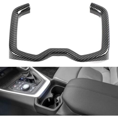 Carbon Look for Toyota rav4 xa50 2019 2020 Interior Accessories Central Control Cup Frame Trim Cover Sticker Decoration